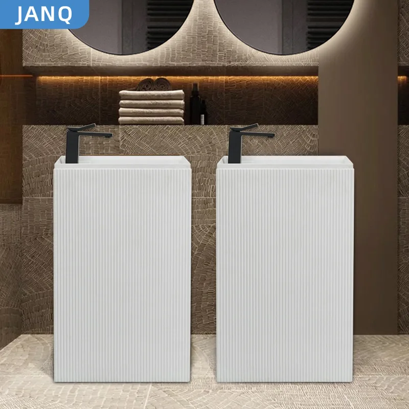 Column basin integrated floor-to-ceiling bathroom wash basin Nordic light luxury simple balcony courtyard small wash basin