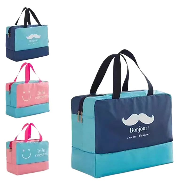 

Waterproof dry wet separation beach bag large capacity swimming equipment portable sports swimwear storage handbag for travel