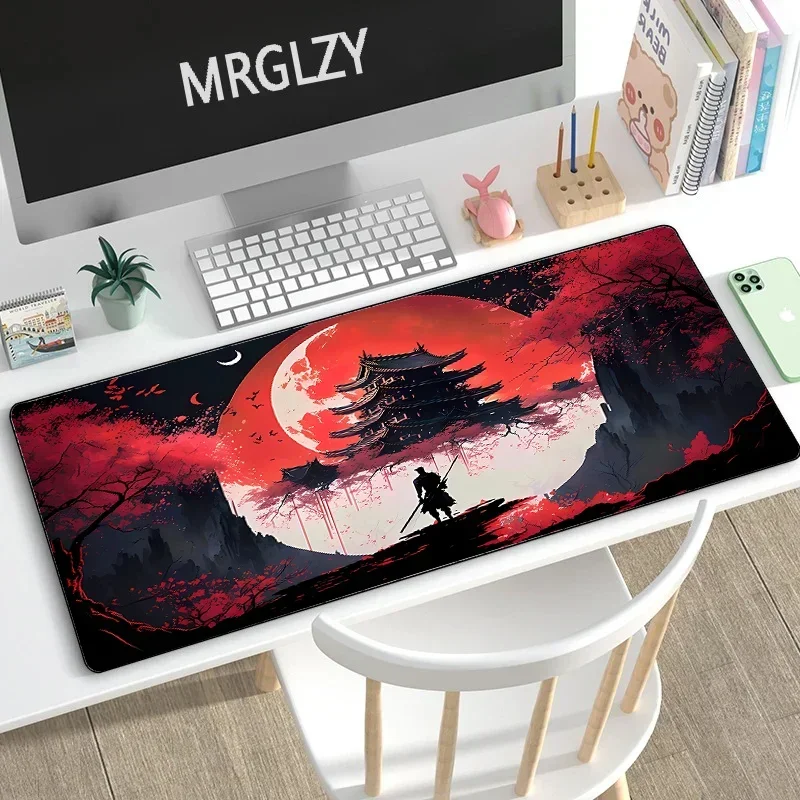 Japanese style samurai large anime style fine surface mouse pad large cloth thickened professional game esports office carpet