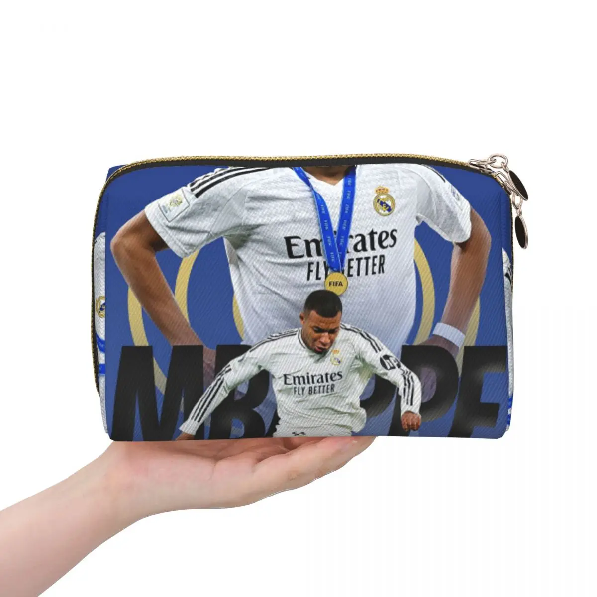 Football KM Mbappe Soccer Women Cosmetic Bags Travel Makeup Organizer Pouch Toiletry Storage Dopp Kit Case