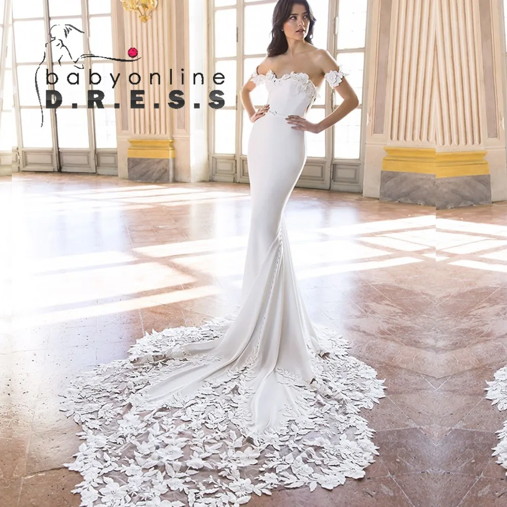BABYONLIN Abito da sposa Boho con corpetti in pizzo floreale 3D impreziositi senza spalline scollatura scollata corpetto illusione corsetto sirena