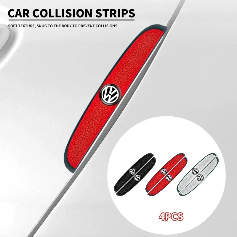 4x Rubber Anti Collision Strip Car Door Rearview Mirror Protector Stickers For Volkswagen VW Golf 4 7 MK3 4 7 Touran Polo Passat