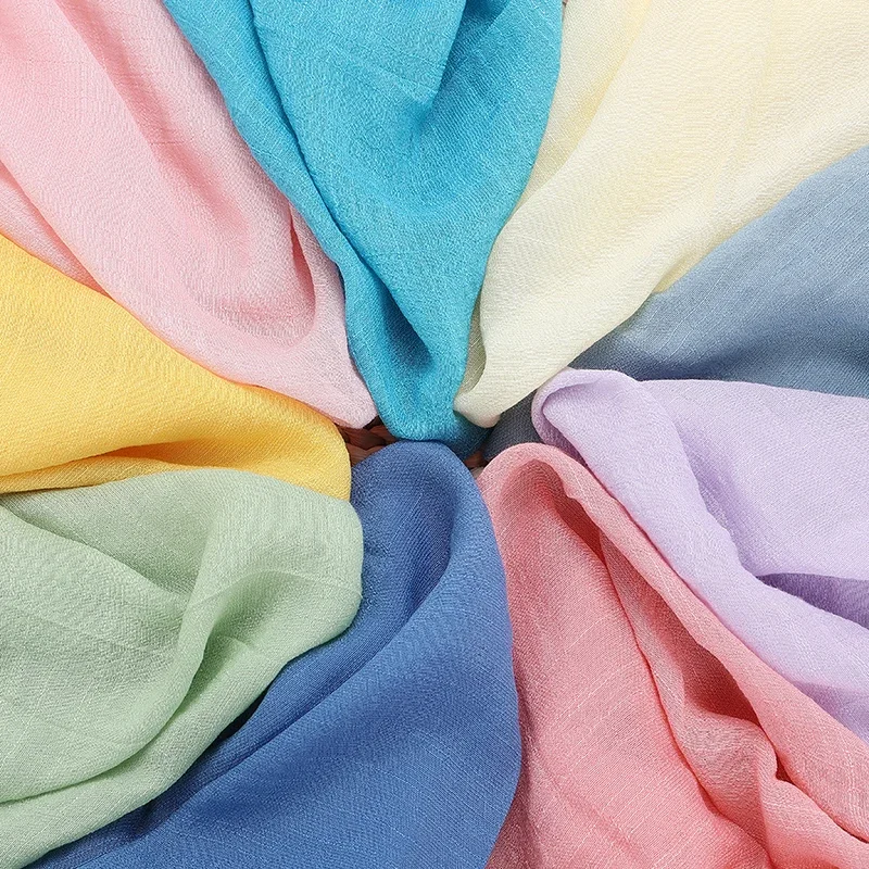 

Однотонная мягкая хлопчатобумажная и льняная ткань с плиссированной текстурой, дышащая ткань, сшитая рубашка и платье, домашний текстиль своими руками