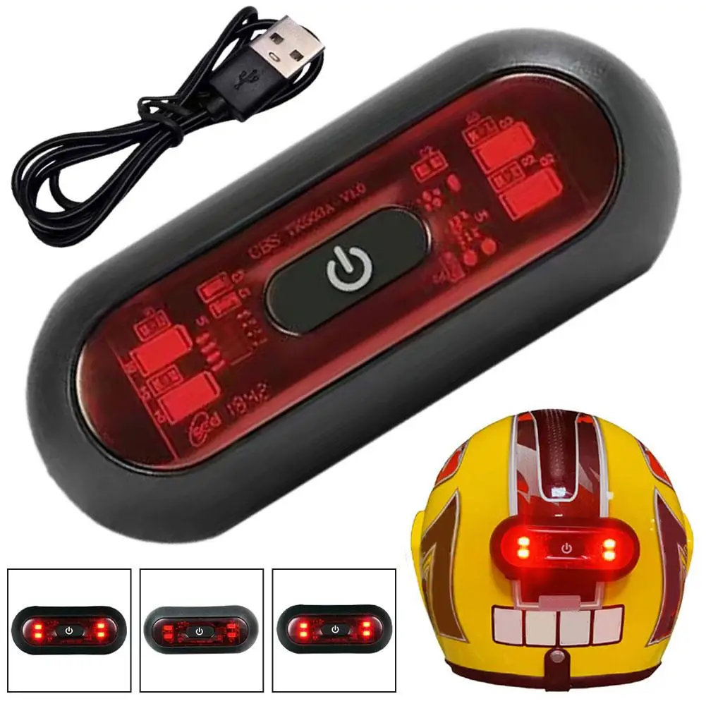 Helmet Light Luces Para Casco Bike Taillight Motorcycle Bicycle Helmet Safety Signal Warning Rear Lamp Waterproof LED E4Q9