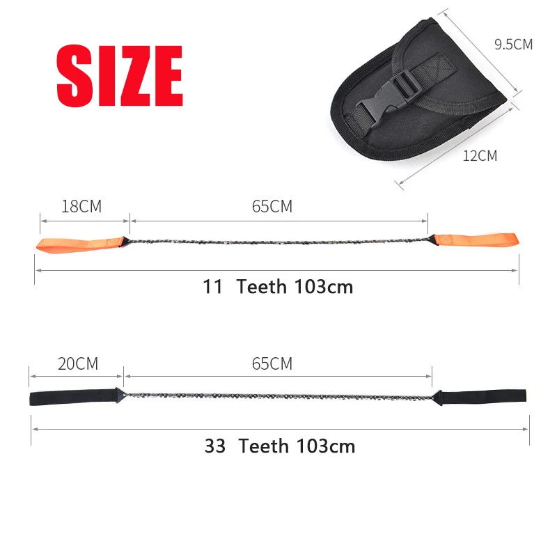 Scie à glissière à main portable, scie à fil JOWire extérieure, 11/33 dents, acier au manganèse, scie à fil de poche, 24 pouces, outil d\'élagage de