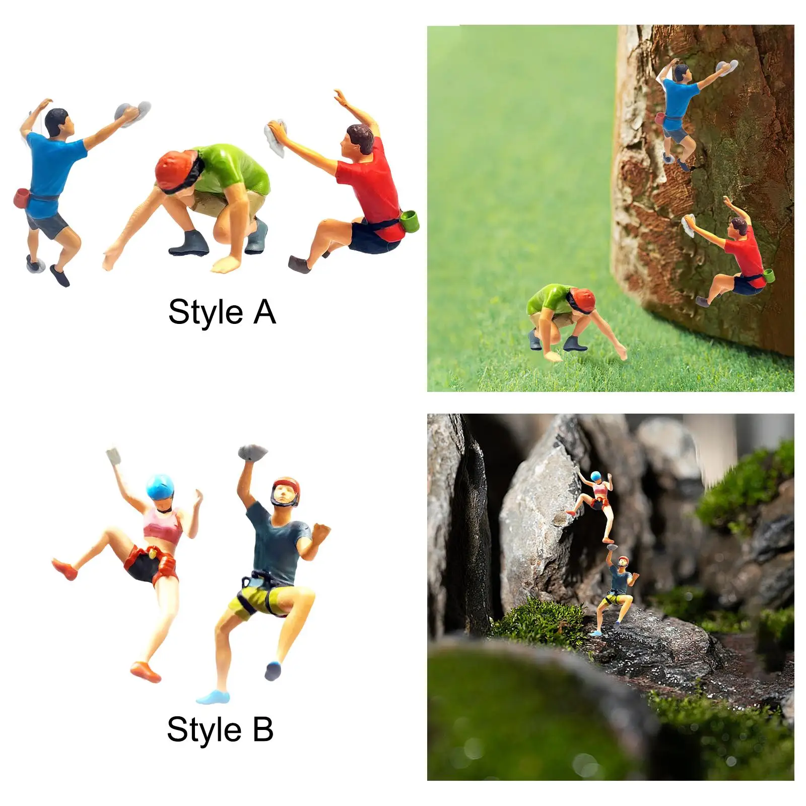 1:64 Rock Climbing Figurines for Scenic Diorama And Model Train Displays