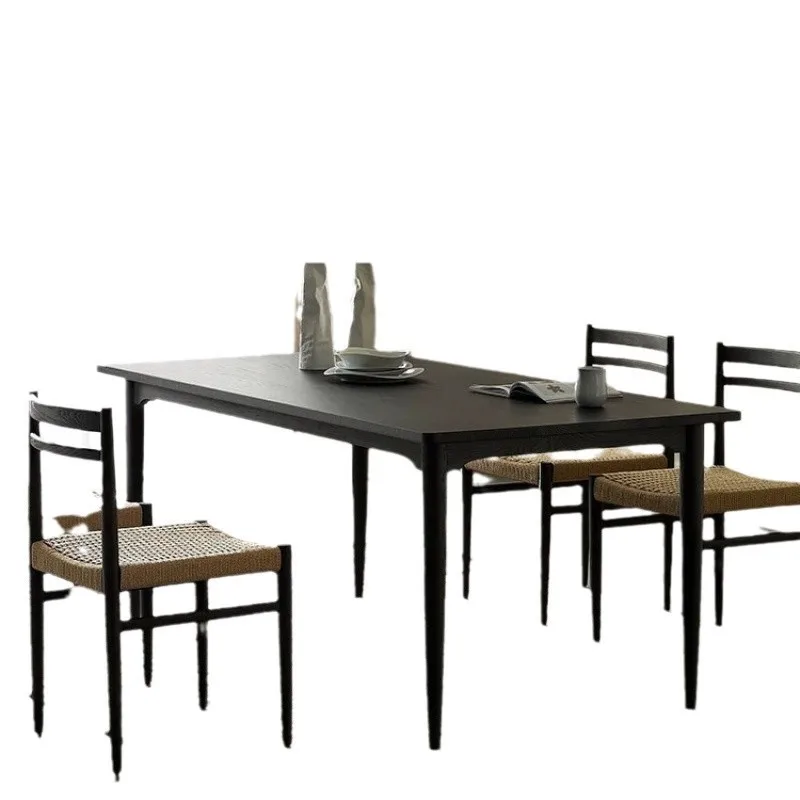 

Japanese-style solid wood art, dining table log design, minimalist small apartment, conference table and dining table