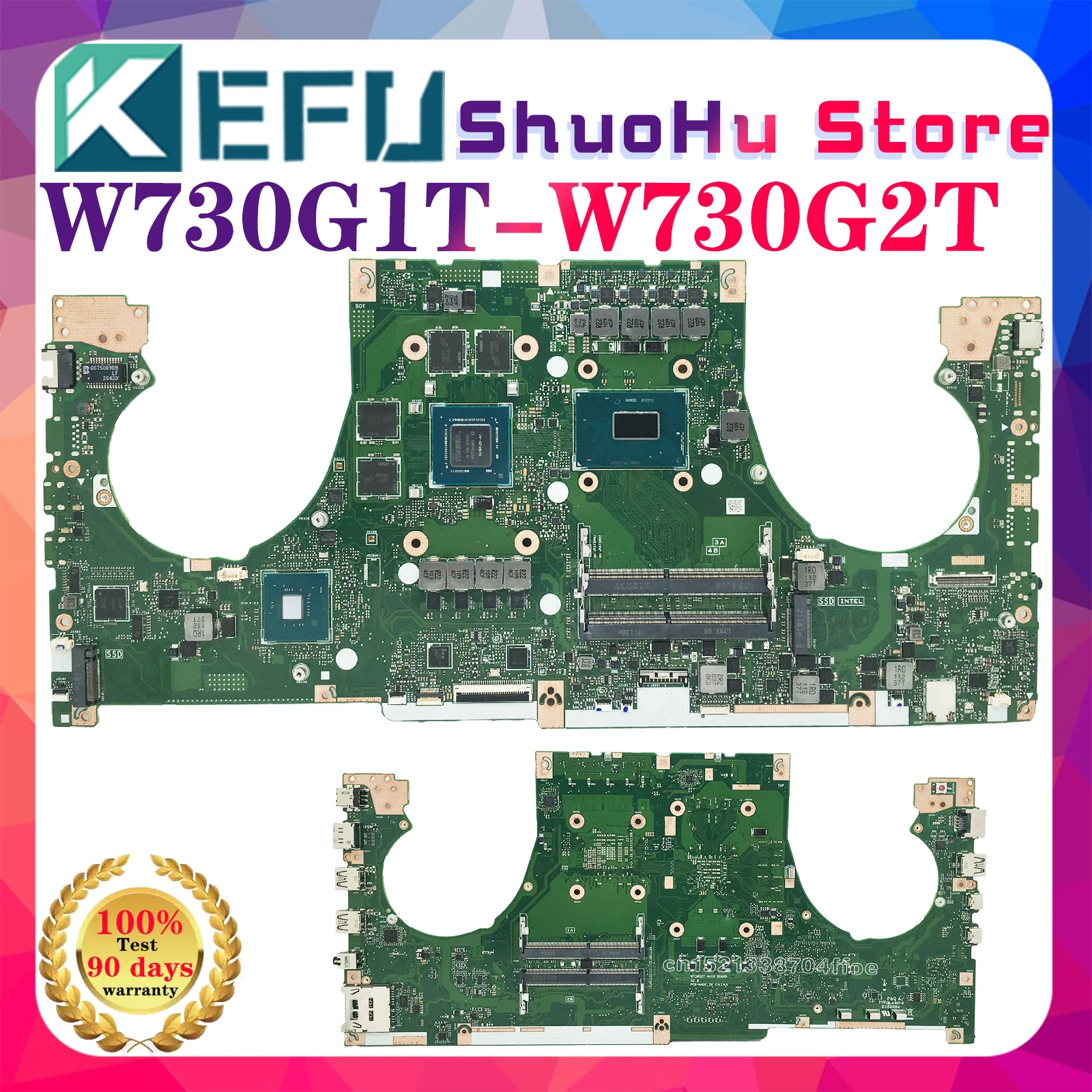Placa Base KEFU W730G2T W730G1T para Portátil ASUS W730G1 G730G2T ProArt StudioBook PRO X, Placa Principal i7-9750H T1000 T2000, 100% Probada
