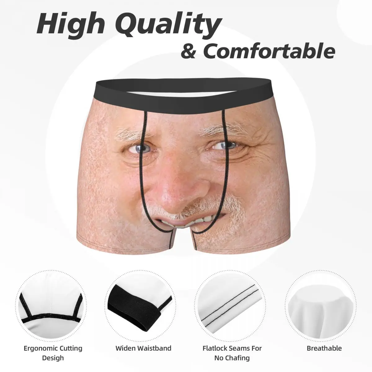 Boxer Underpants Shorts Hide The Pain Harold Meme Panties Male Soft Underwear for Homme Man Boyfriend Gift