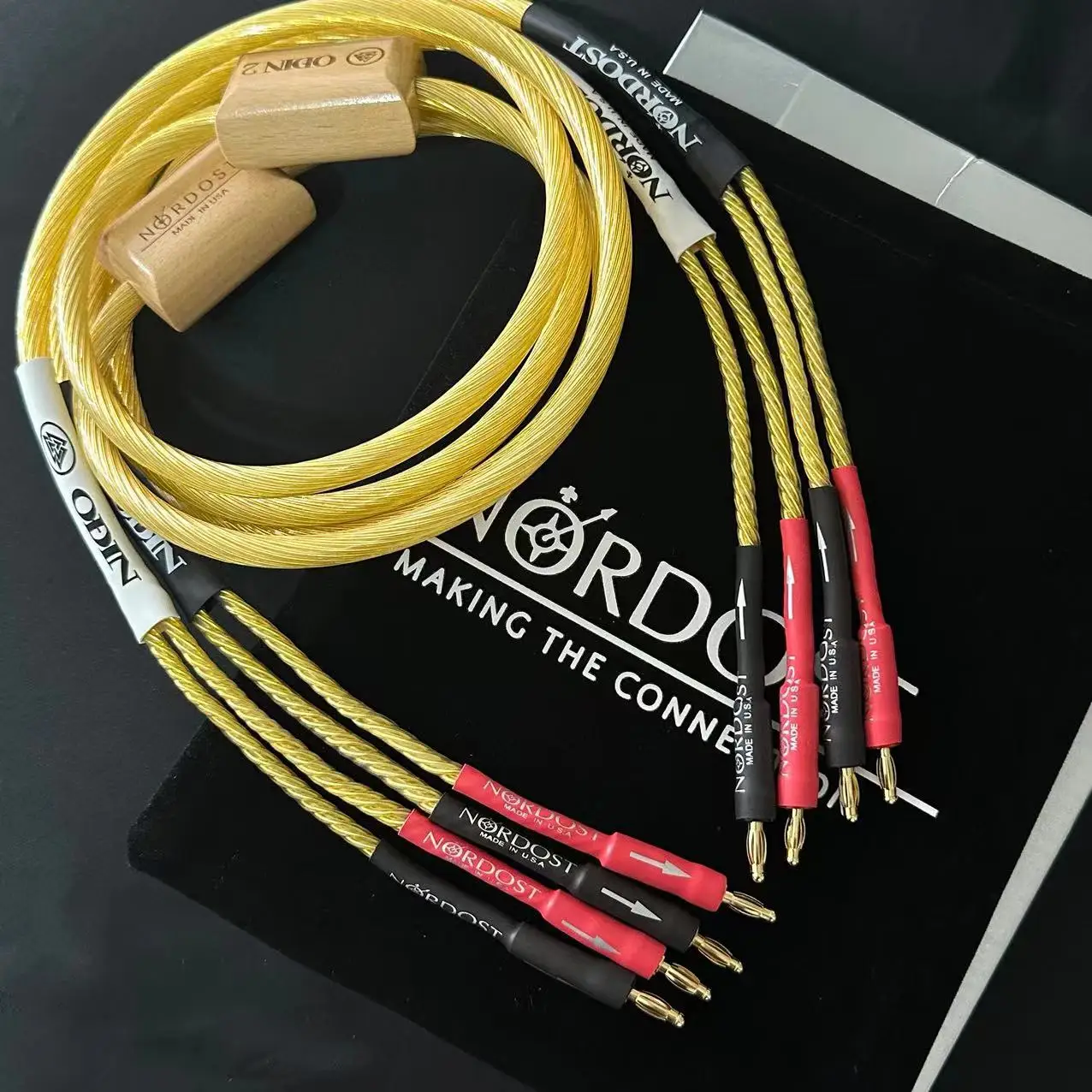 one pair Nordost Odin 2 Gold Speaker Cable Sterling Silver audiophile Loudspeaker amplifier Wire with gold Plated B