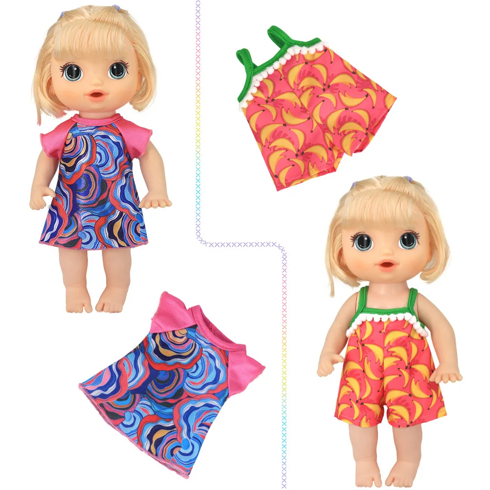 

12Pcs Baby Doll Clothes Small Doll Clothes Handmade Girl Doll Princess Dress Colorful Dolls Outfits for 10-12in Alive Baby Dolls