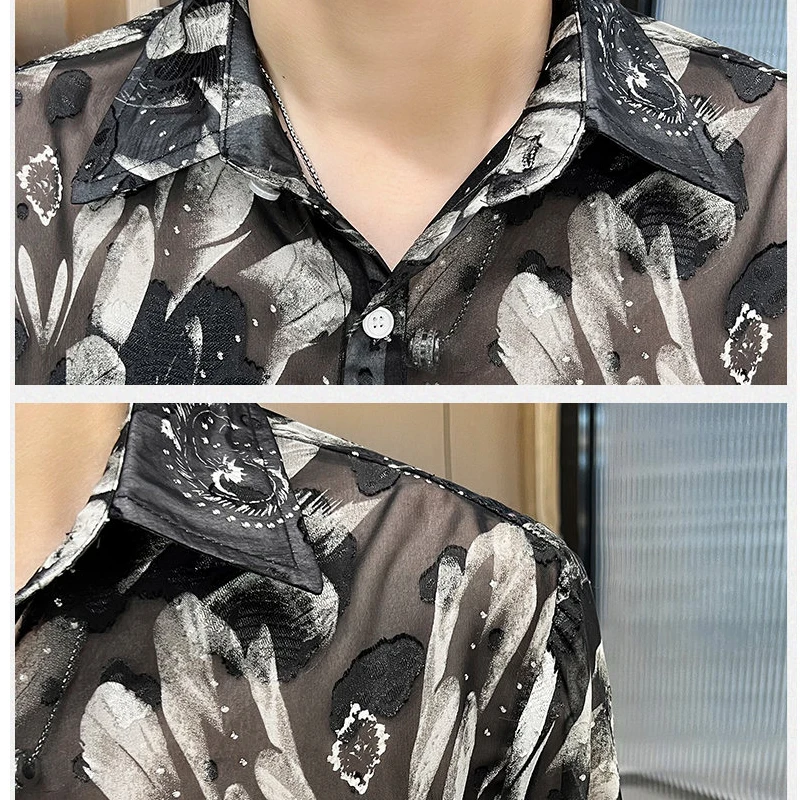 Blusa de calle para Hombre, ropa de otoño para Hombre, camisa informal para Hombre, camisa de moda para primavera e invierno, vestido de calle Popular y elegante para Hombre