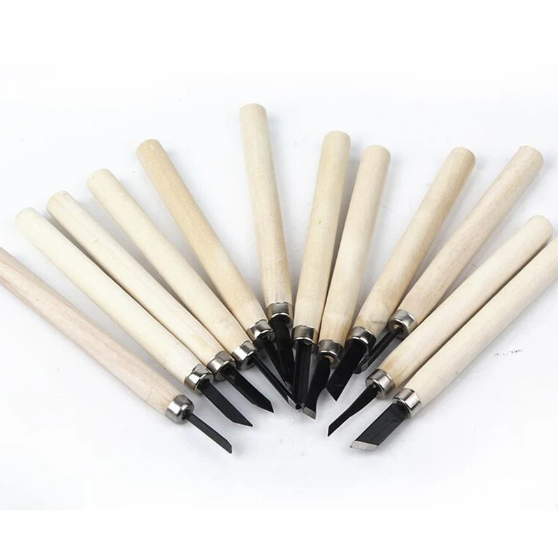 12pcs/8Pcs Wood Carving Chisels Knife For Basic Wood Cut DIY Tools and Detailed Woodworking Gouges Hand Tools GYH