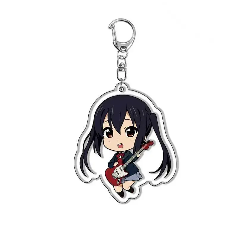 Anime K-ON! Keychain Cartoon Figure Hirasawa Pendant Car key Chain Cosplay Key Ring Men Women Baby Bag Charm Jewelry Fans Gifts