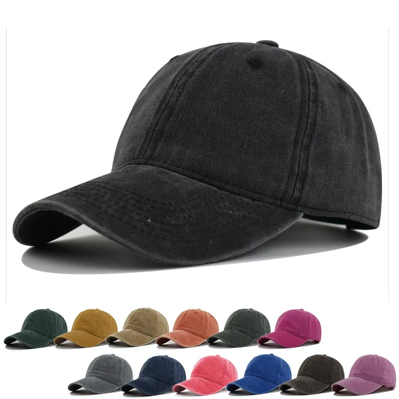 قبعة بيسبول ناعمة مغسولة - شعار مطرز من قماش الدنيم، قبعة كاجوال عتيقة للجنسين