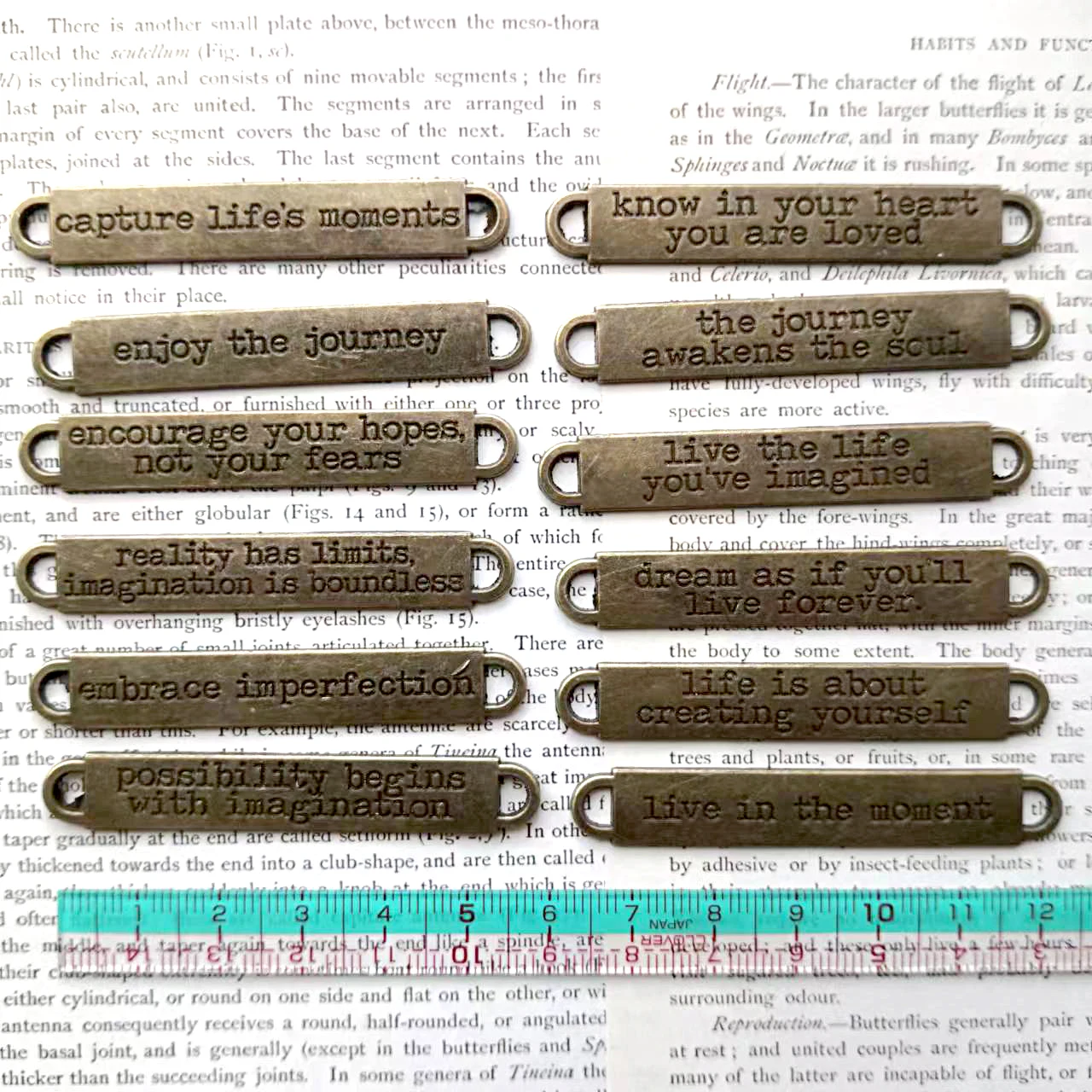 [MET019] Metal Accessories Retro Sentences for Junk Journal Scrapbook