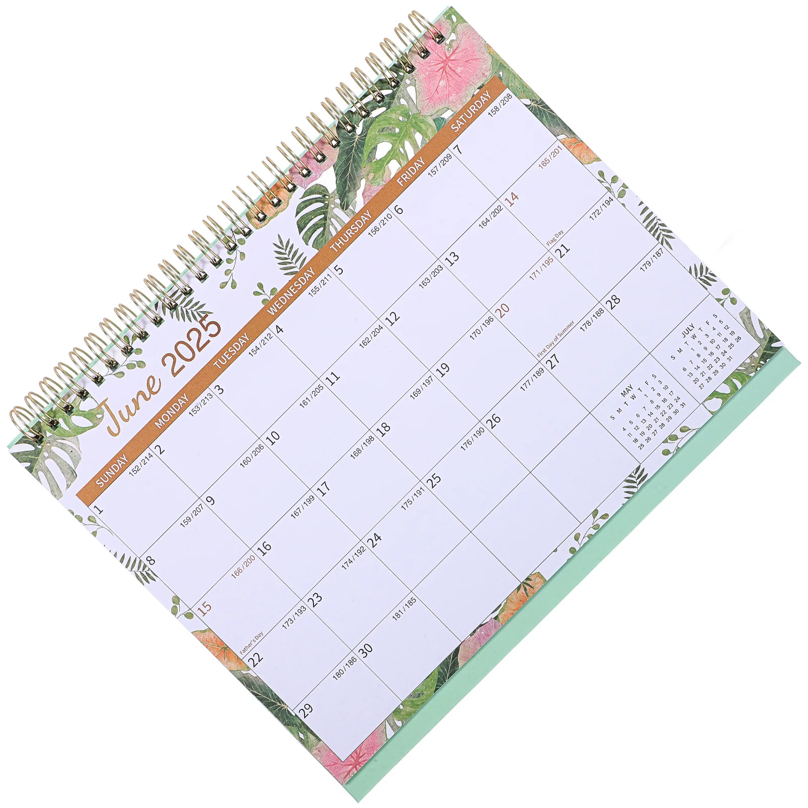 2025 Desk Calendar Spiral Standing Large Whiteboard Small Flip for Classroom Monthly Desktop Iron Cartoon Mini Office