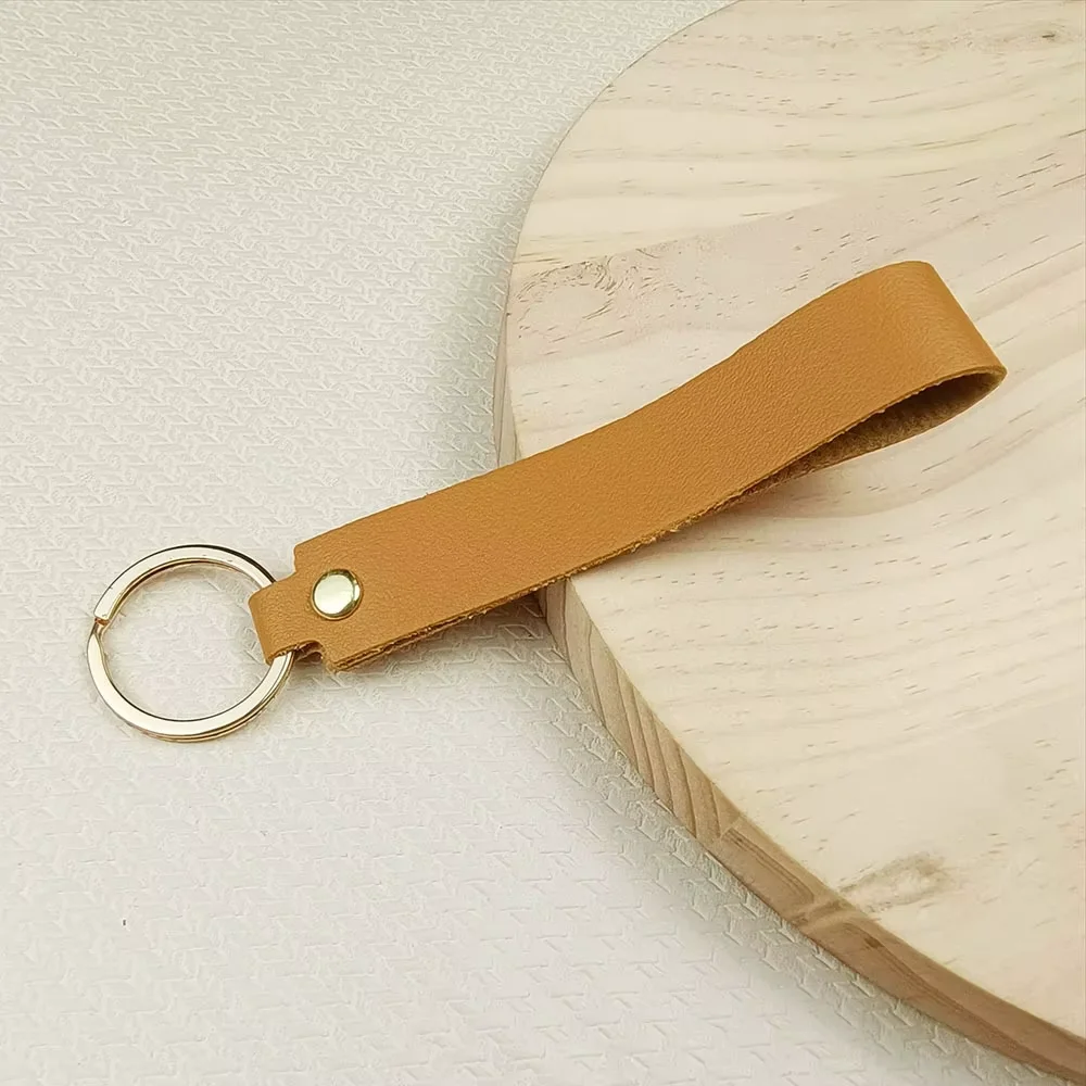 Chaveiro de couro pu com logotipo personalizado gratuito, presente de negócios, chaveiro de couro para homens e mulheres, alça de chave de carro, carteira de cintura, chaveiro para fazer diy