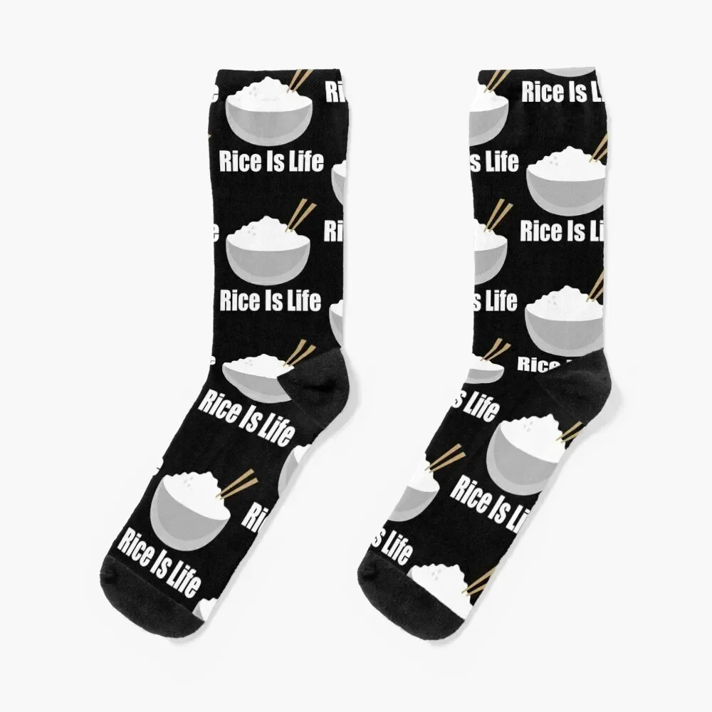 

Rice is life Socks winter Stockings floral Socks For Man Women's