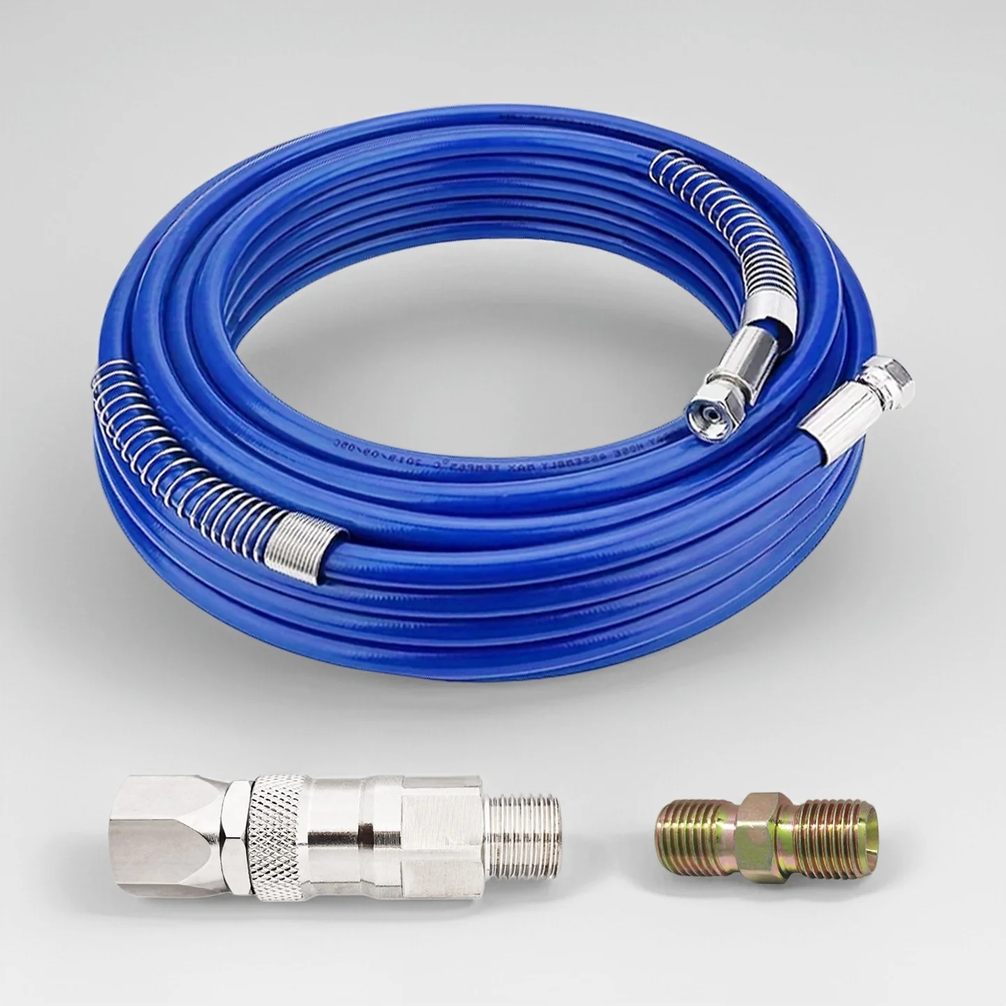 

Шланг для безвоздушного распыления краски 32,8 фута (1/4 дюйма), синий, высокого давления 3300 фунтов на кв. дюйм, с соединителями