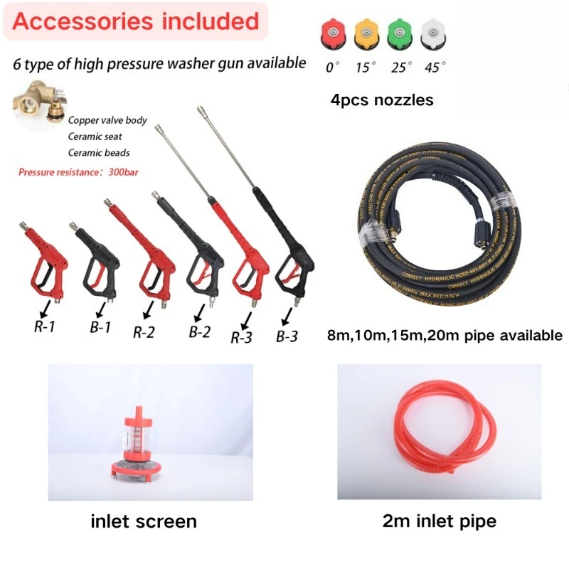 Factory Direct Sales 120Bar 220V High Pressure Car Washer Induction Motor Wash Pump Car Wash Equipment