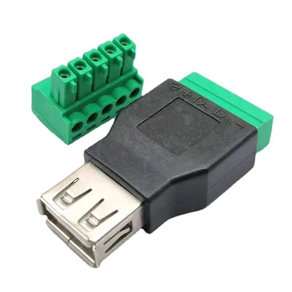محول USB موصل محمي ذكر أنثى إلى 5P 4-pin A-type الملحقات البلاستيكية المسمار الخيوط المعدات الكهربائية