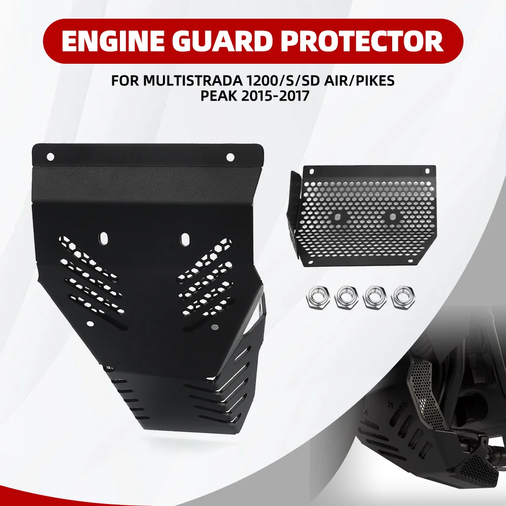 

Motorcycle Engine Guard Engine Exhaust Shield Chassis Shroud For Ducati Multistrada 1200/S/SD Air/Pikes Peak 2015 2016 2017