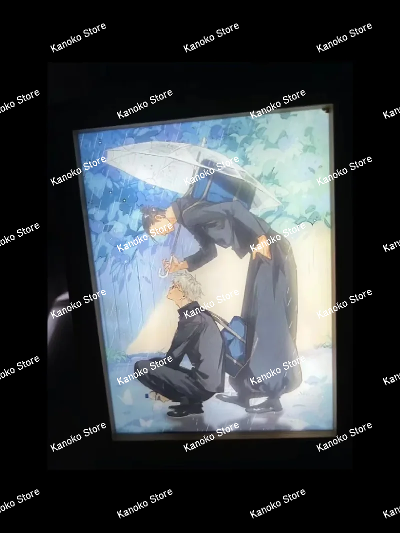 Jujutsu Kaisen Anime rysunek dostosowane Led lampka nocna malarstwo dekoracyjne ramka na zdjęcia Satoru Gojo malowanie biurko dekoracja pokoju