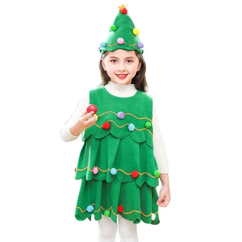 Costume d'Arbre de Noël pour Fille et Adulte, Robe de Jeu pour Parent et Enfant, Nouvelle Collection