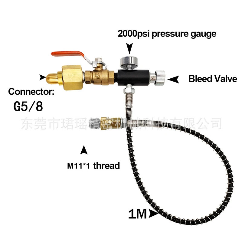 CO2 Cylinder Refill Adapter,Bottle Connector with ON-Off Control Valve,Soda Maker Accessories, M11 * 1 Thread Hose, G5/8 adapter