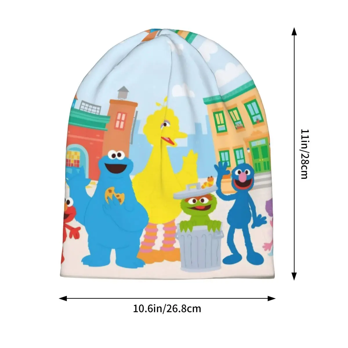 Sesame Street Cartoon Cap Tv Show Hip Hop Unisex Outdoor Skullies Beanies Hats Summer Warm Dual-use Bonnet Hat