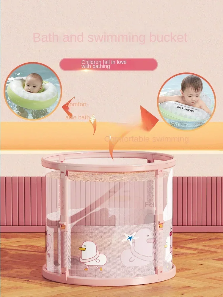 Baby Swimming Bucket Household Folding Baby Swimming Pool Newborn Indoor Transparent Swimming Bucket Children Bath Pool