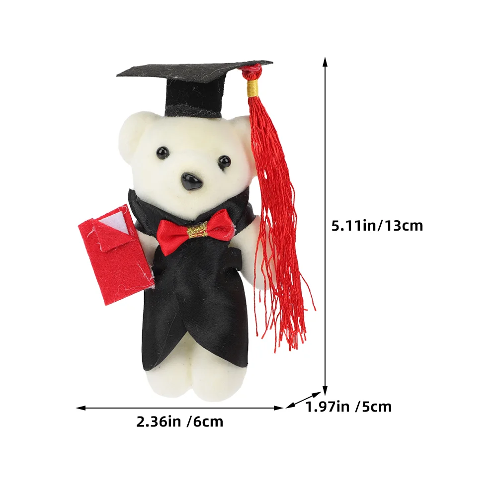 Jouet d'ours en peluche en polyester, ornement délicat, cadeau de remise des diplômes, cadeau Dr Bear, 9 pièces