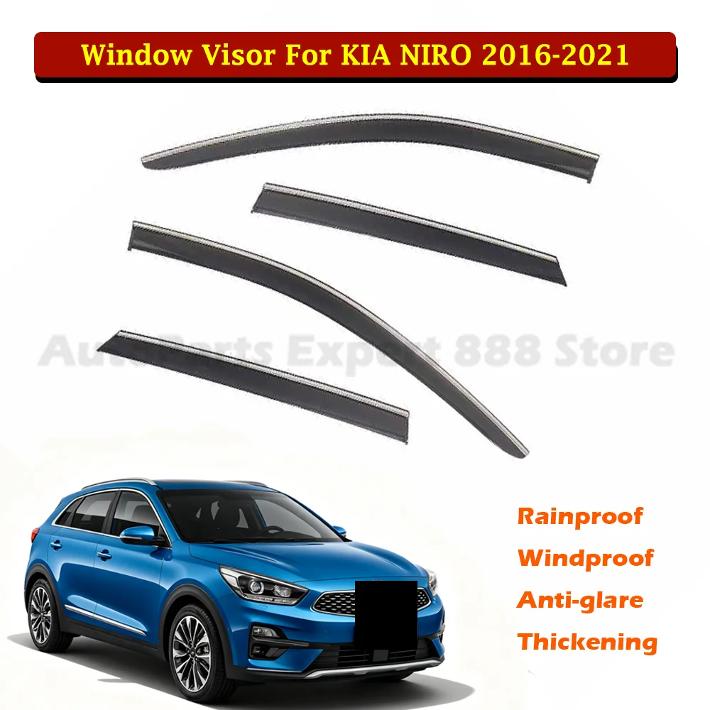 Auto Parts Window Visor for KIA NIRO 2016-2021 Modification Part Window Visor Rain Guard Deflector Windshield Awning Trim