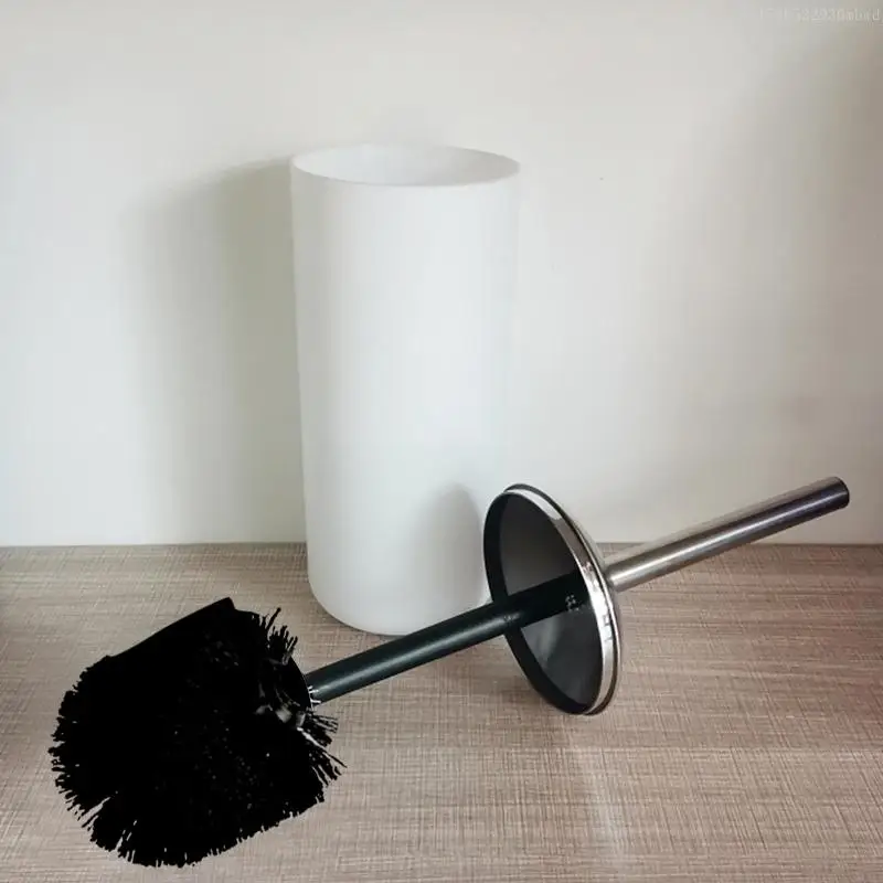 

Vertical Toliet Brush and Holder Set with Stainless Steel Long Handle Toilet Bowl Scrubber Bathroom Deep Cleaning Tool F0T4