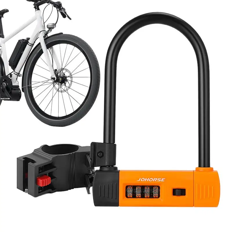 

Bicycle four-digit combination lock bold motorcycle battery car alloy steel Heavy Duty Anti-Theft and Bicycle U-shaped lock