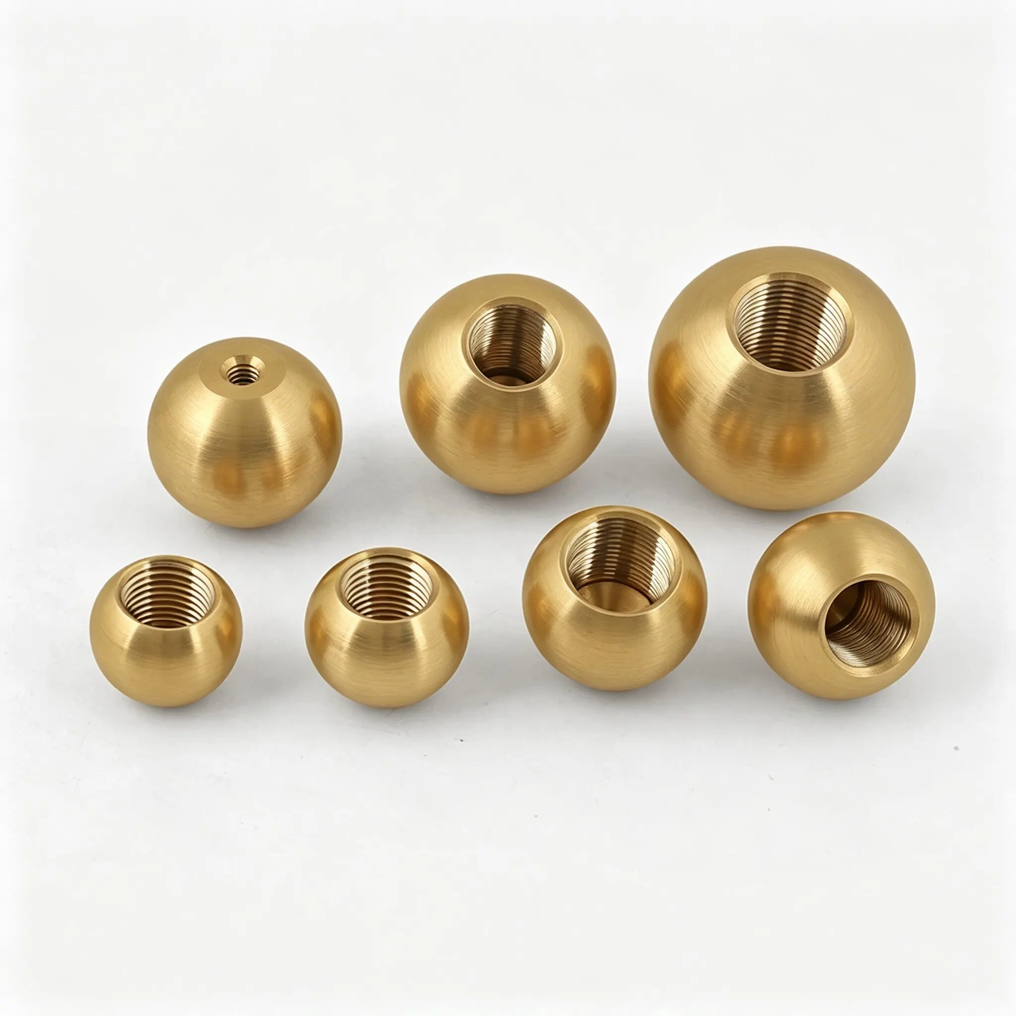 Non‑through Tapped Brass Orb Inserts M3 M4 M5 M6 M10 M12 Internal Thread Spherical Brass Fasteners 8‑20mm