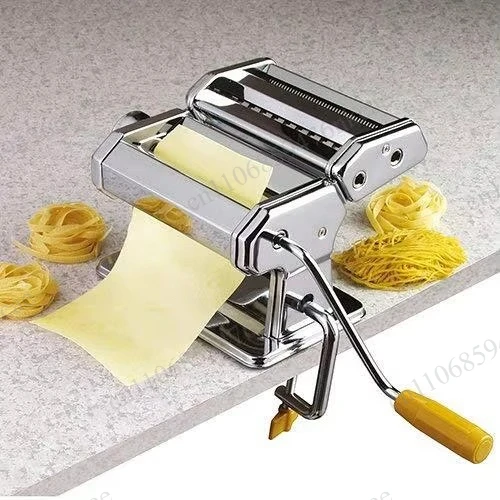 Manual Stainless Steel Pasta Maker, 2‑Knob Split‑Type Household Noodle & Dumpling Skin Machine, 9‑Speed Thickness Adjustment