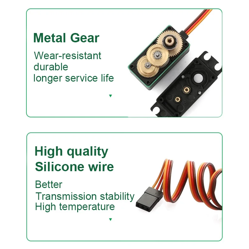Servo Digital de 15KG, Motor de engranaje de Metal, cepillo de carbono, alto par de 270/360 grados, resistente al agua para Robot, avión, coche teledirigido, Juguetes DIY