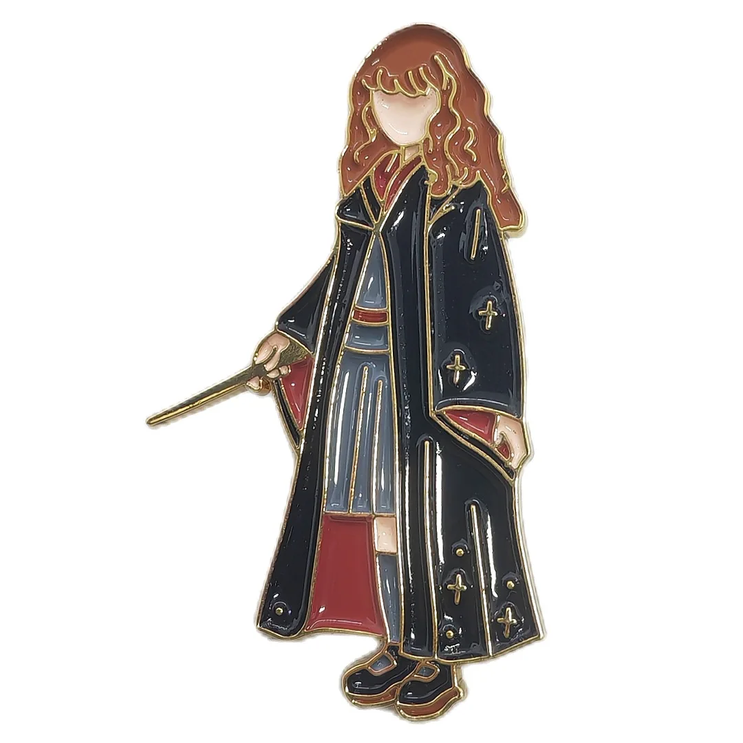 Broches Hogwarts para Escola, Emblemas de Liga de Metal, Academia de Magia, Hermiones Rons Pins, Desenhos Animados Bonitos, Acessórios para Jóias, Presentes