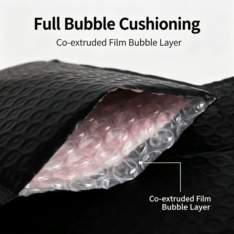 50Pcs Black Bubble Envelopes Bag Waterproof Foam Bubble Mailers Express Shipping Envelope Bags Self Seal Organizer Bag - view 2