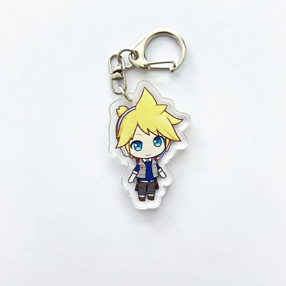 Anime PJSK Project Sekai Colorful Stage Len Rin Character SD Cosplay Keychain Bag Pendant Acrylic Keyrings Key Chain Accessories