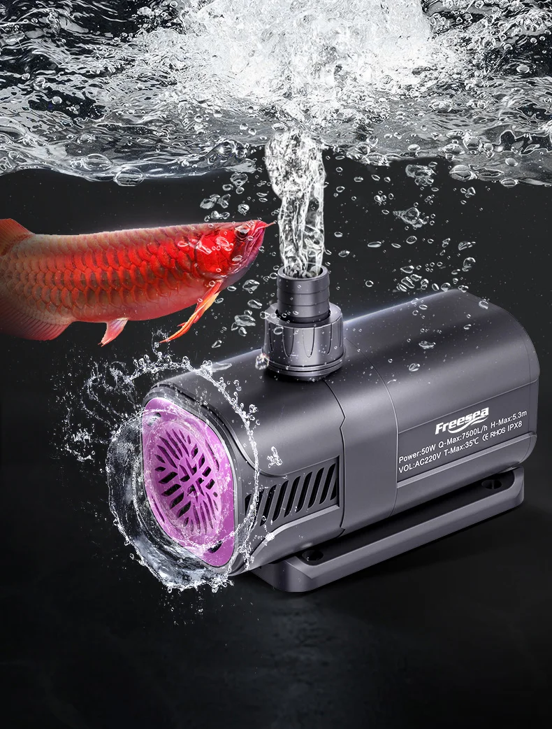 Freesea 12W-100W AC HIgh Head High Pressure Fish Tank Garden Pond Fountain Low Noise Submersible Aquarium Water Pump