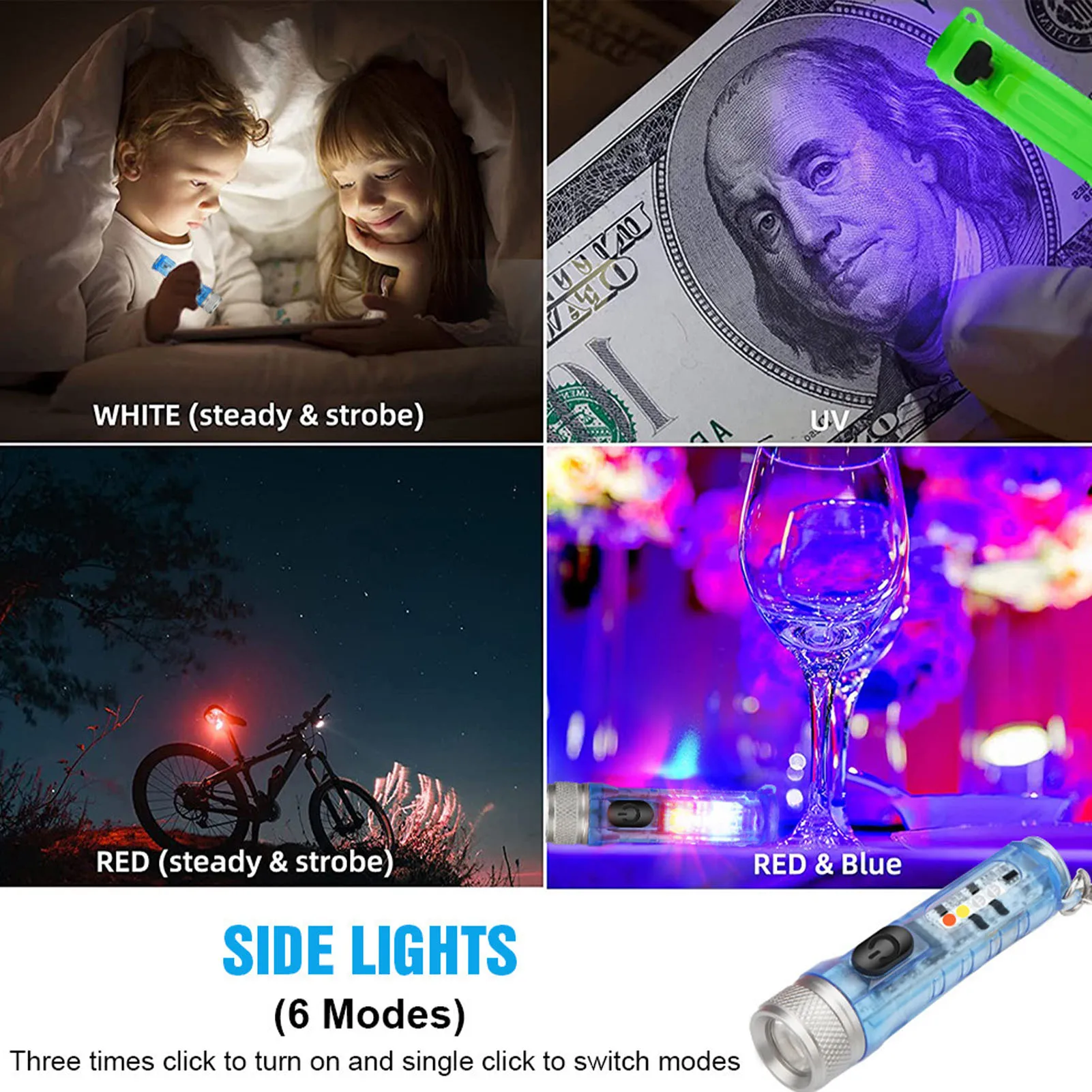 Keychain Flashlight Keychain Flashlights Small LED Flashlight Magnet Handheld Pen Light High Lumens For Camping Outdoor Portable