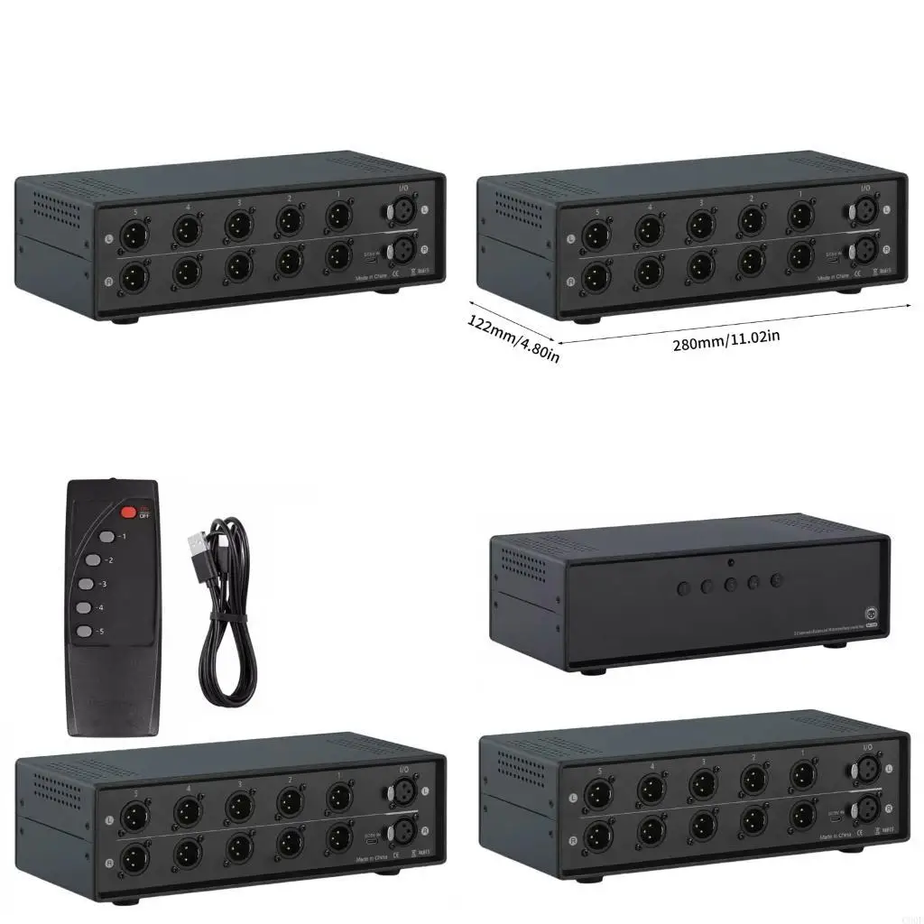 

C90F Precise 1 In 5Out XLR Audios Switcher For Live Event Sound Systems Gold Contact
