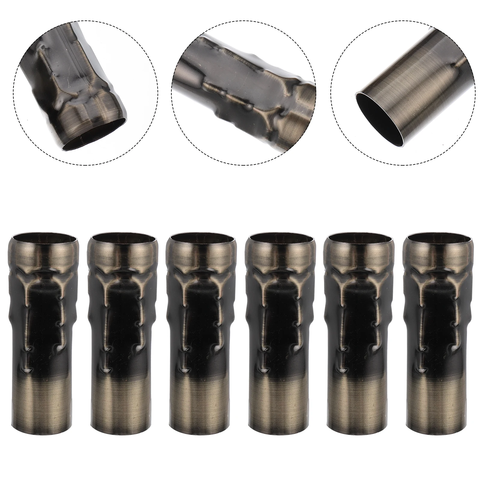 

6 Pcs Chandelier European Crystal Lamp Holder Tube Iron Taper Hurricane Tubes