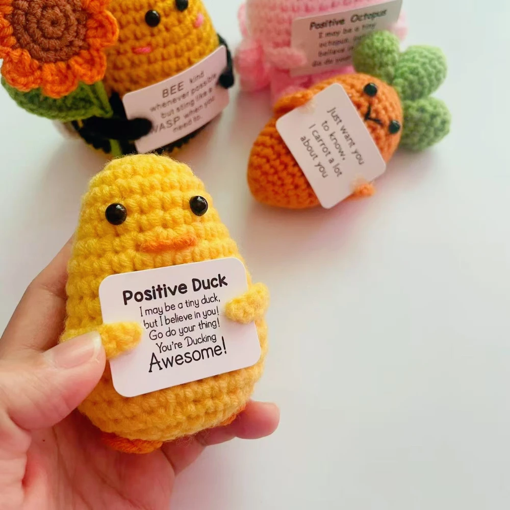 Französische Positive-Karte, handgefertigte Häkel-Kartoffelpuppe, Stressabbau-Schreibtischdeko, gestricktes Gemüse-Ornament, Geschenk für Zuhause und Büro – Detail 9
