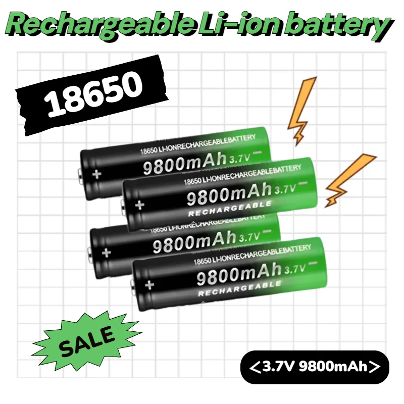 

9800mAh 18650 Rechargeable Battery 3.7V Li-ion High Capacity Fast Charging Battery for Flashlight LED Torch Vape Fast Delivery