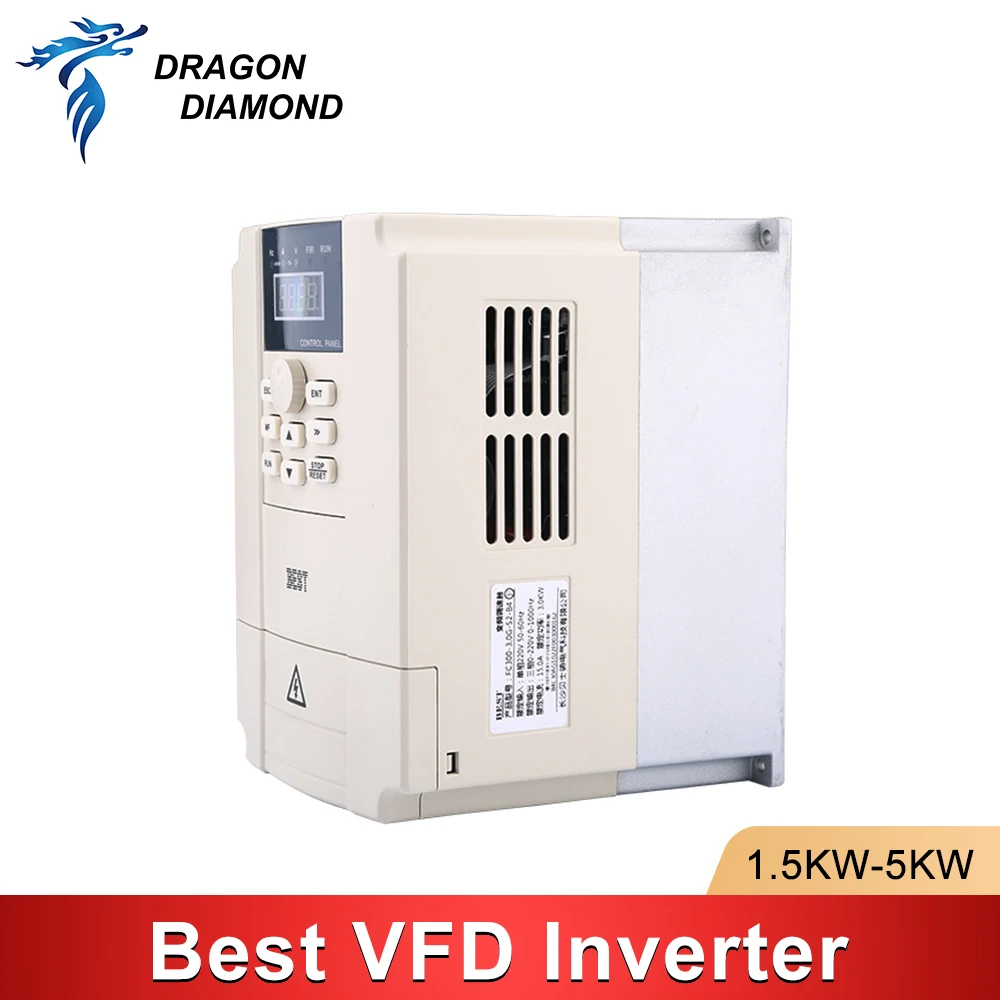 Best Original 1.5-5.5KW VFD Frequency Converter Inverter 220V/380V For CNC Milling Machine Spindle Motor Speed Control