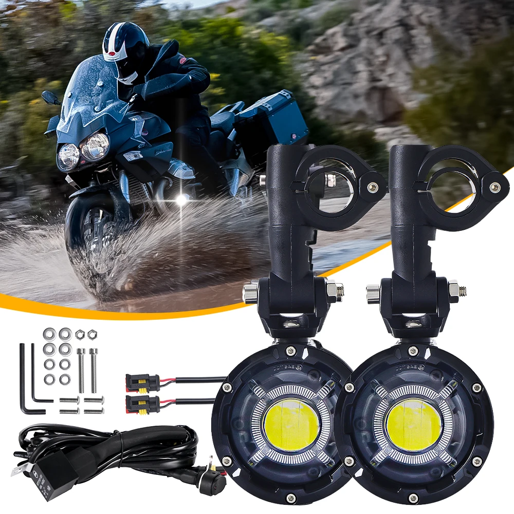 50W Motorcycle Fog Light led For BMW G310R GSA 1200 1250 Yamaha Tmax 500 530 Nmax 125 150 Tracer 900 GT Auxiliary Driving Light